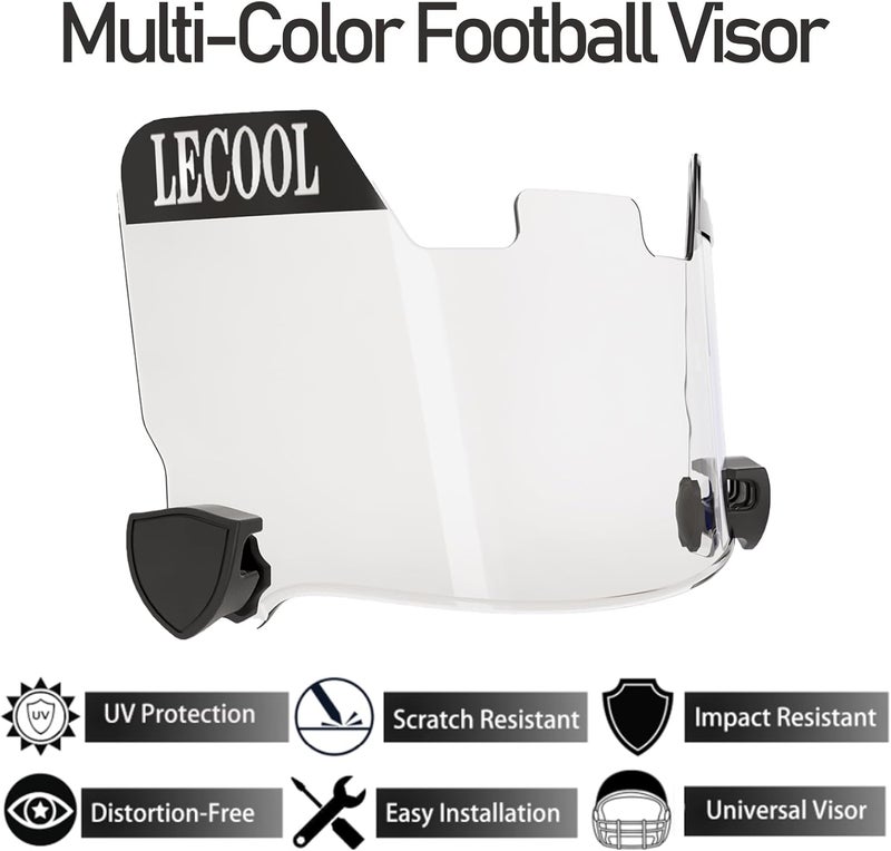 LeCool Multi-Color Football Visor,Enhance Your Game -Fits Adult & Youth Football Helmets - Image 2